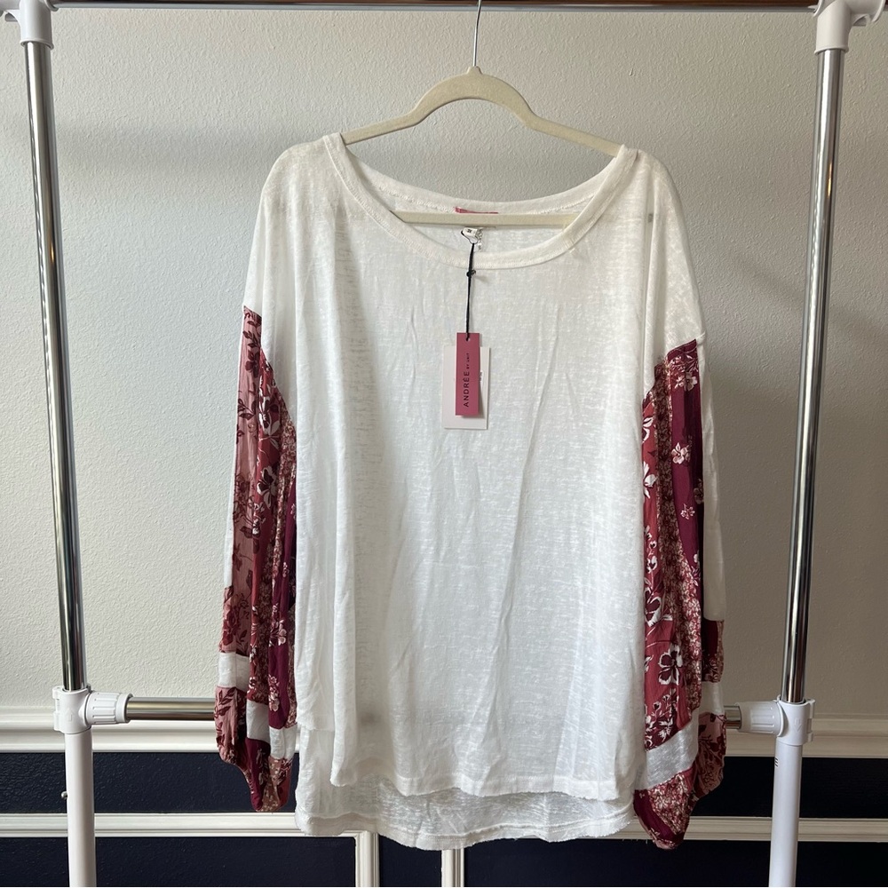 Andree By Unit Printed Balloon Sleeve Top